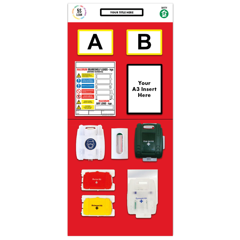 Modulean® Double Aisle Marker Rack End Board 3, First Aid